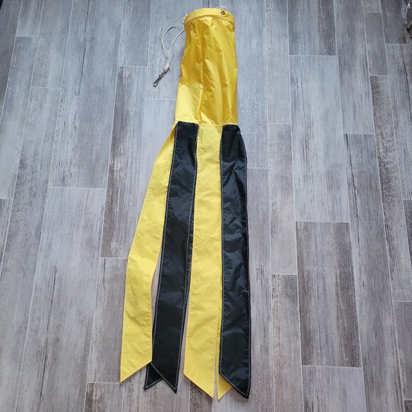 Iowa Hawkeyes Windsock, University of Iowa, Black/Yellow Streamers, NWOT - Picture 2 of 3